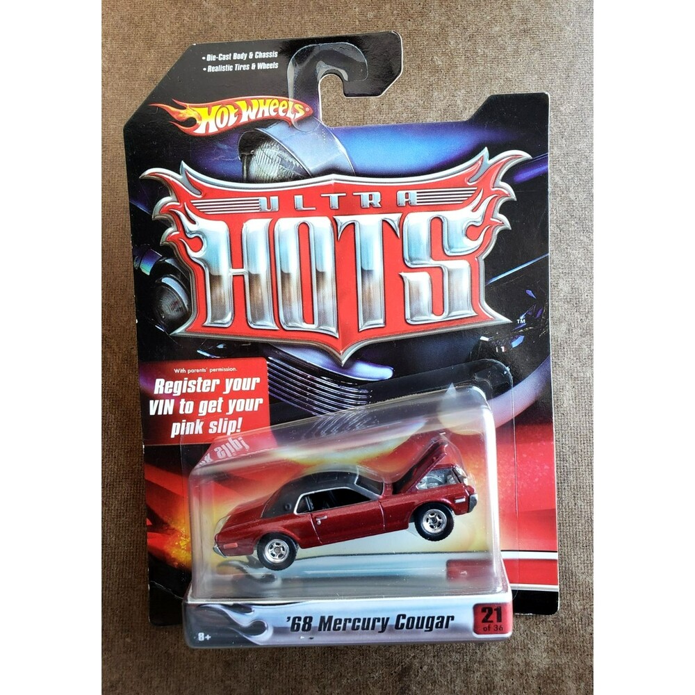 2007 Hot Wheels Ultra Hots '68 MERCURY COUGAR Red & Black 1:64 REAL RIDERS 21/36